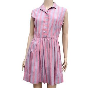 Vintage Day Dress Betty Barclay 50s 60s Cotton Sleeveless Women Small